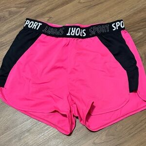 Women's Athletic Shorts in Pink and Black